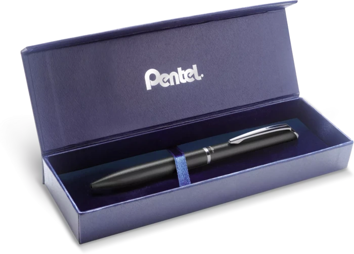 Pentel EnerGel HighClass BL2007 0.7mm/0.35mm Gelroller schwarz matt, Geschenkbox
