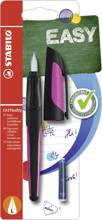 STABILO EASYbuddy schwarz/magenta, linke Hand, Blister