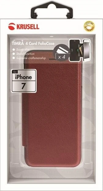 Krusell Timrå 4 Card FolioCase für Apple iPhone 7 braun