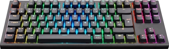 ISY IGK-4100 TKL Gaming Tastatur, schwarz, LEDs RGB, Huano RED, USB, DE