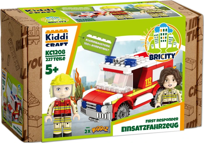 Kiddicraft Bricity Feuerwehr Einsatzwagen