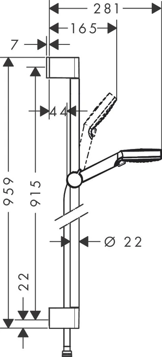 Hansgrohe Crometta Brauseset 100 Vario mit Brausestange 90cm