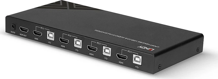 Lindy USB 2.0, HDMI 4K@60Hz, 4-fach KVM-Switch