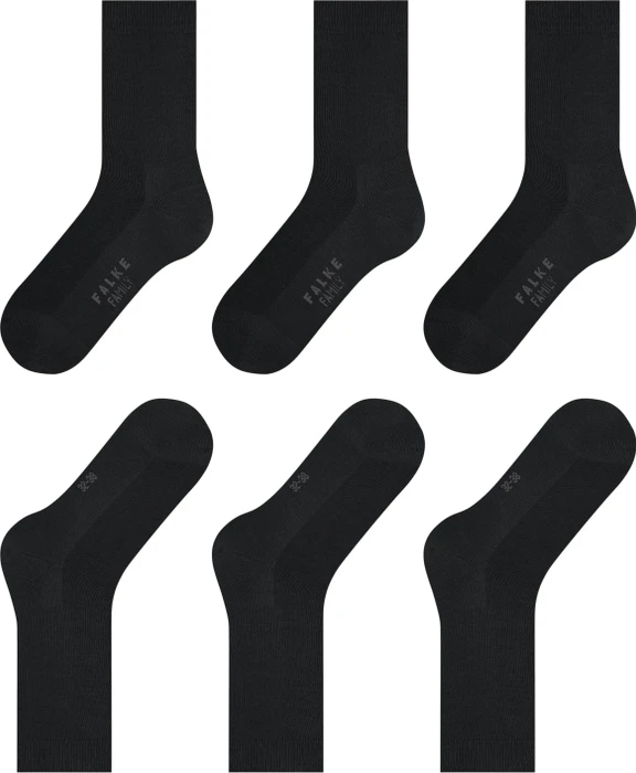 Falke Family Socken schwarz, 3 Paare (Damen)