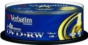 Verbatim DVD+RW 4.7GB, 4x, 25er Spindel