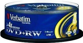 Verbatim DVD+RW 4.7GB, 4x, 25er Spindel