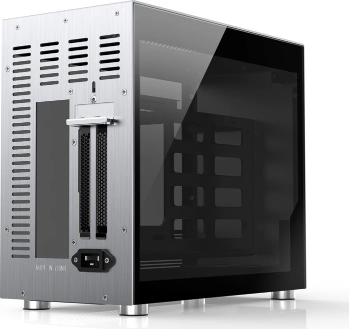 Jonsbo V10, silber, Glasfenster, Mini-ITX