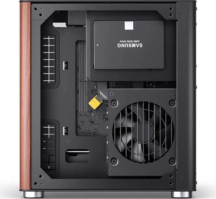 Jonsbo TK-0 Black, schwarz/braun, Glasfenster, Mini-ITX