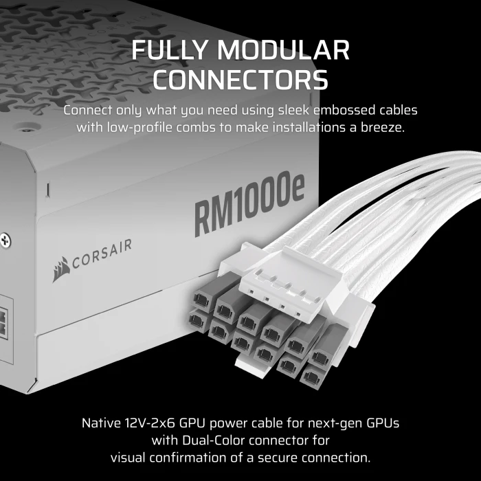 Corsair RMe Series 2025 RM1000e White 1000W, ATX 3.1