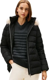Tommy Hilfiger Puffer Down Fake Fur Jacke schwarz (Damen)