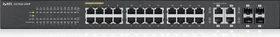 Zyxel GS1920 Rackmount Gigabit Smart Switch, 24x RJ-45, 4x RJ-45/SFP, 375W PoE+