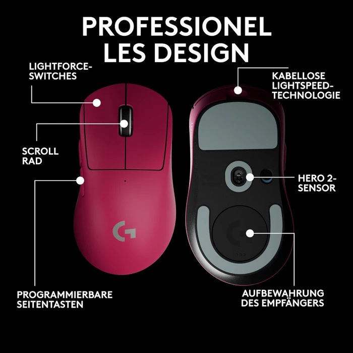 Logitech G Pro X Superlight 2 DEX Lightspeed rosa, USB