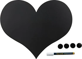 Securit Silhouette Board Herz, Kreidetafel, schwarz, 36x30cm
