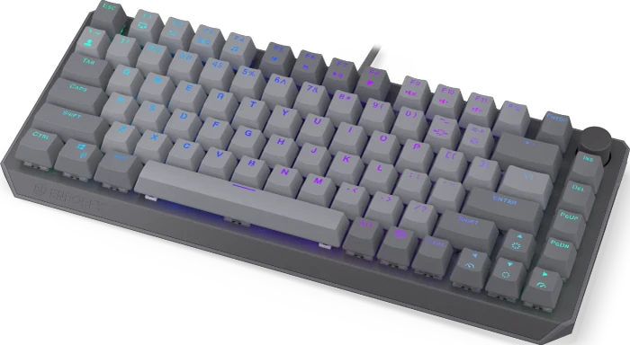 Endorfy Thock V2 75%, PBT, grau, LEDs RGB, hot-swap, Endorfy RED, USB, US