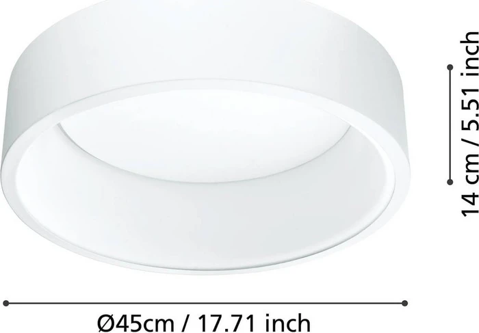 Eglo Marghera 1 Aufbauleuchte 45cm weiß