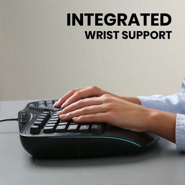 Perixx Periboard-312 Ergonomische Tastatur mit Hintergrundbeleuchtung, schwarz, USB, US