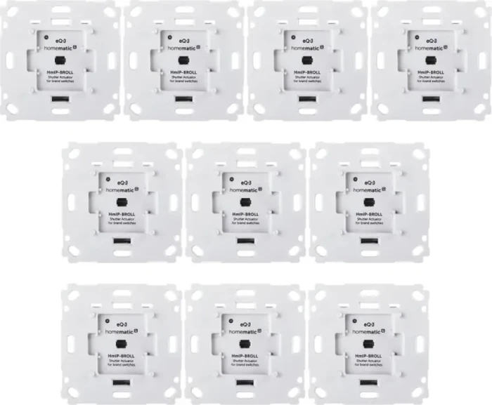 eQ-3 Homematic IP Rollladenaktor für Markenschalter, Rolllädensteuerung, 10er Set