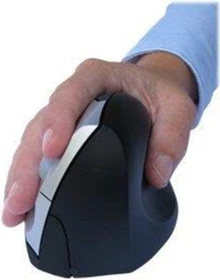 BakkerElkhuizen HandShake Mouse Wireless, Vertikale Maus Rechts schwarz/silber, USB (BNESRMW)