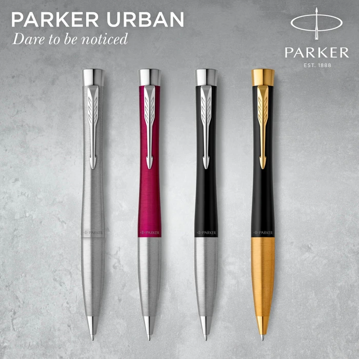 Parker Urban Twist M Kugelschreiber muted black lacquer/chrome trim, Geschenkbox
