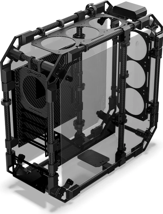 Alphacool Apex Skeleton Carbon, schwarz, Glasfenster