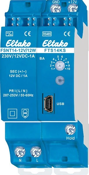 Eltako FTS14KS RS485-Bus-Kommunikationsschnittstelle, 2TE REG, Schaltaktor