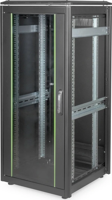Digitus Professional Unique Serie Serverschrank 26HE, Sicherheitsglastür, IP2X, schwarz, 600mm tief
