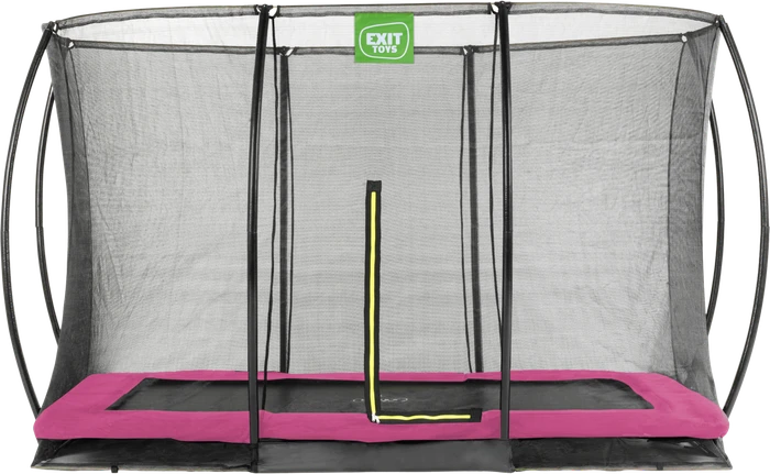 Exit Toys Silhouette mit Sicherheitsnetz 214x305cm Bodentrampolin rosa