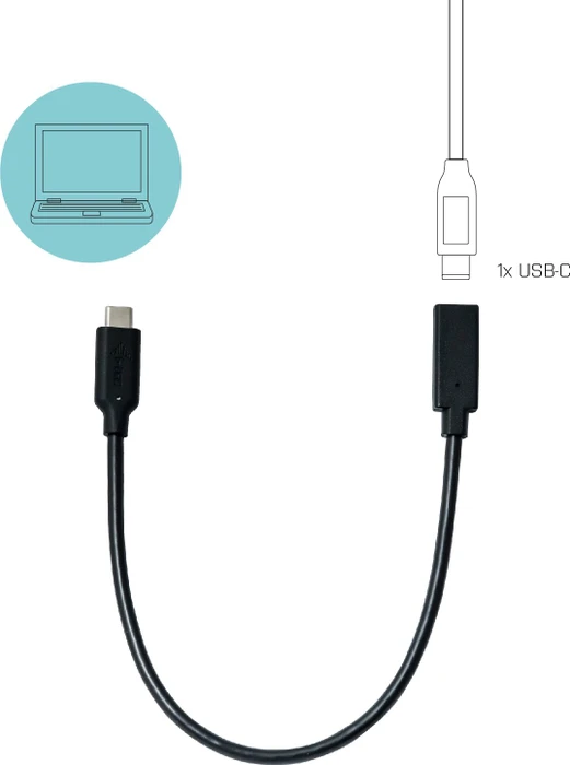 i-tec USB-C Verlängerung, USB-C [Stecker] / USB-C [Buchse], Verlängerungskabel C/C, 0.3m