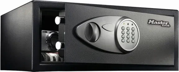 Master Lock X075ML Tresor, schwarz, Schlüsselschloss/elektronisches Zahlenschloss