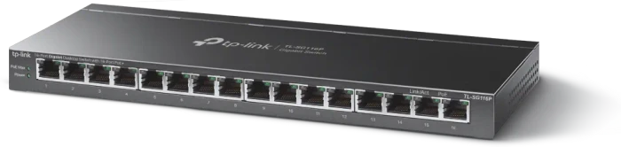 TP-Link TL-SG116P Desktop Gigabit Switch, 16x RJ-45, 120W PoE+