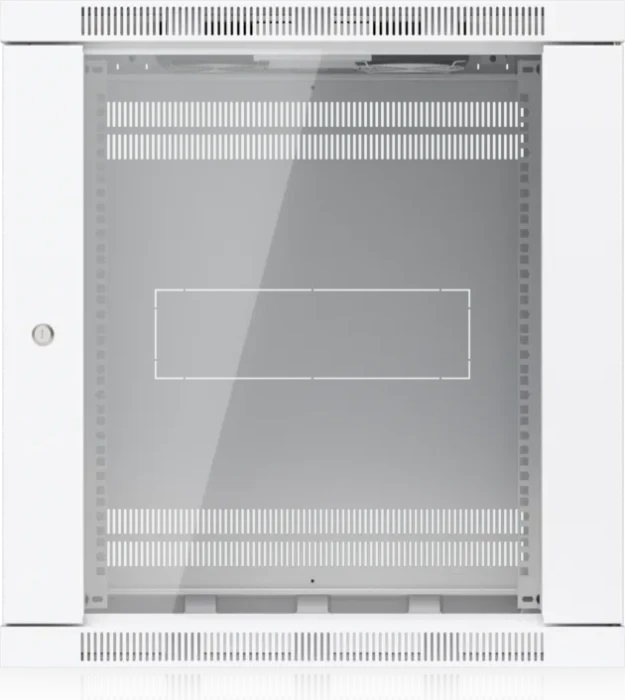 Ubiquiti 12U Rack Cabinet, 19" Wandgehäuse 12HE, Glastür, weiß, 600mm tief