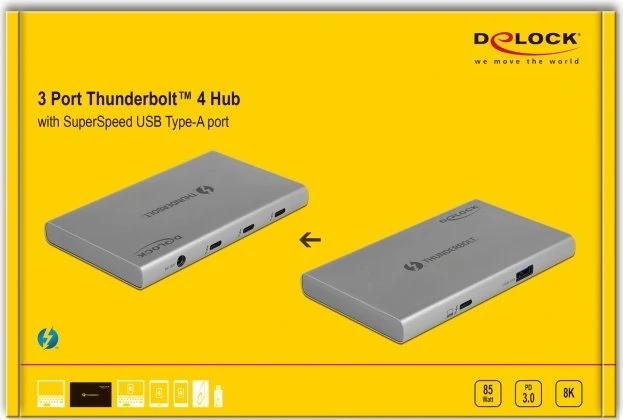 DeLOCK Thunderbolt 4 Hub 8K, Thunderbolt 4 [Buchse]