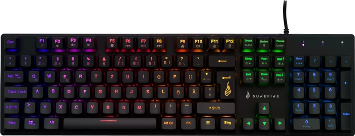 Verbatim SureFire KingPin M2 Gaming Keyboard, LEDs RGB, RED Switches, schwarz, USB, DE