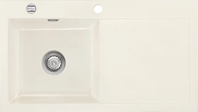 systemceram Mera 90 F Einbau Becken links mit Ablauffernbedienung magnolie