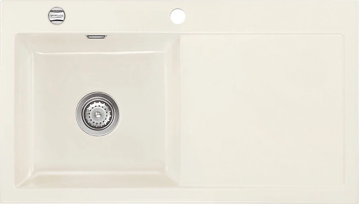 systemceram Mera 90 F Einbau Becken links mit Ablauffernbedienung magnolie