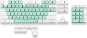 Mountain Mineral Keycap Set, Kunststoff (PBT) Double-Shot, weiß/türkis, 113 Tasten (104+9), ANSI-US