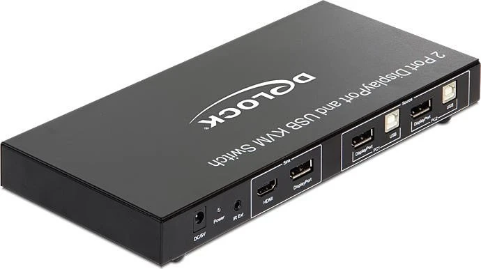 DeLOCK 2-Port DisplayPort KVM-Switch mit USB/Audio