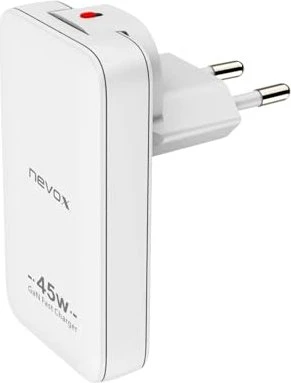 Nevox Dual Slim Ladegerät GaN EU/US 45W weiß