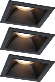 Paulmann Cole Coin LED 6W Einbauleuchte schwarz, 3 Stück