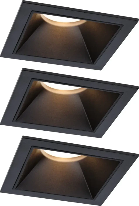 Paulmann Cole Coin LED 6W Einbauleuchte schwarz, 3 Stück