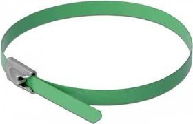 DeLOCK Edelstahl Kabelbinder, 4.6mm, 500mm, grün, 10 Stück