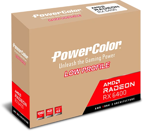 PowerColor Radeon RX 6400 Low Profile, 4GB GDDR6, HDMI, DP