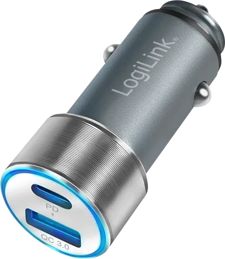 LogiLink Kfz-Ladeadapter mit USB-C 36W grau/silber
