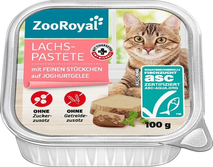 ZooRoyal Lachspastete mit Forellenstückchen auf Joghurt-Gele