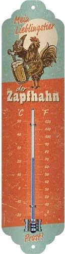 Nostalgic Art Retro Thermometer Lieblingstier Zapfhahn, analog