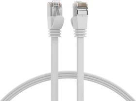 EFB Elektronik PVC Flach-Patchkabel, Cat6a, U/FTP, RJ-45/RJ-45, 1m, weiß