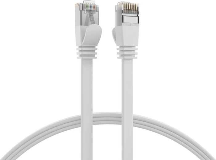 EFB Elektronik PVC Flach-Patchkabel, Cat6a, U/FTP, RJ-45/RJ-45, 1m, weiß