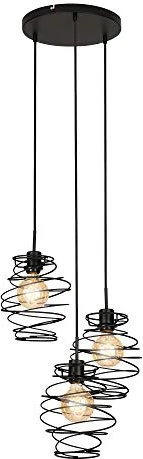Briloner Swirl Pendelleuchte 3-flammig schwarz