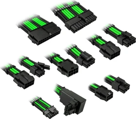 Kolink Core Pro Braided Cable Extension Kit 12V-2x6, Typ 2, Sense-Pins an der Unterseite, Venom Green (COREPRO-EK-12VT2-GRN)