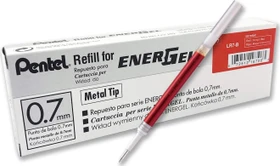 Pentel EnerGel Roller Pen LR7-BX, Tintenrollermine 0.35mm (0.7mm Ball) rot, 12er-Pack